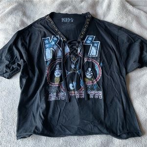 Custom Kiss graphic band tee sz XXL